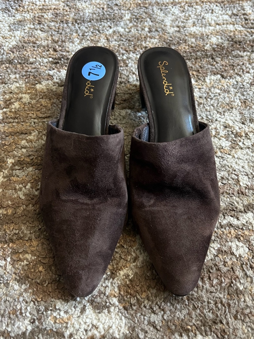 Splendid Pointed Toe Mules in Brown US 7.5